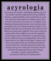 Acyrologia - A New Diagnosis for My Ex